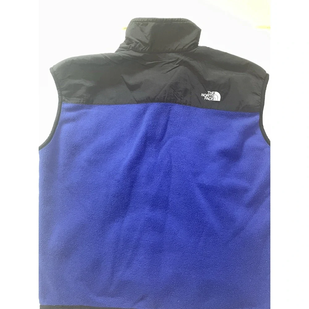 Vintage North Face Denali Vest Men's Size XL Black Blue USA Fleece Zip‎ Pockets